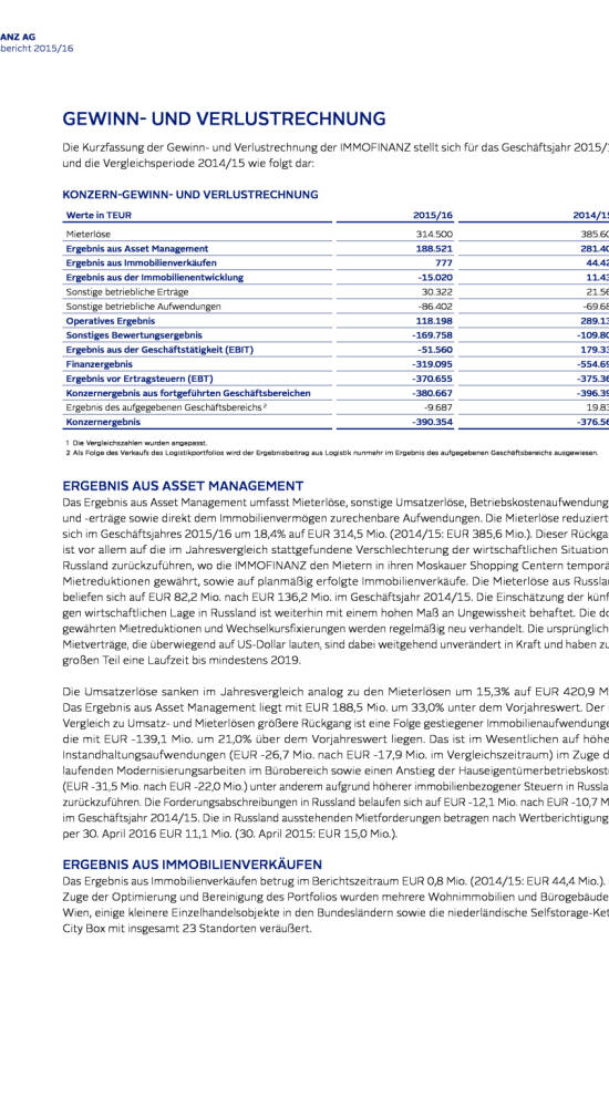 Immofinanz: Ergebnis-, Bilanz- Und Cashflow-Analyse, Seite 2/6 ...