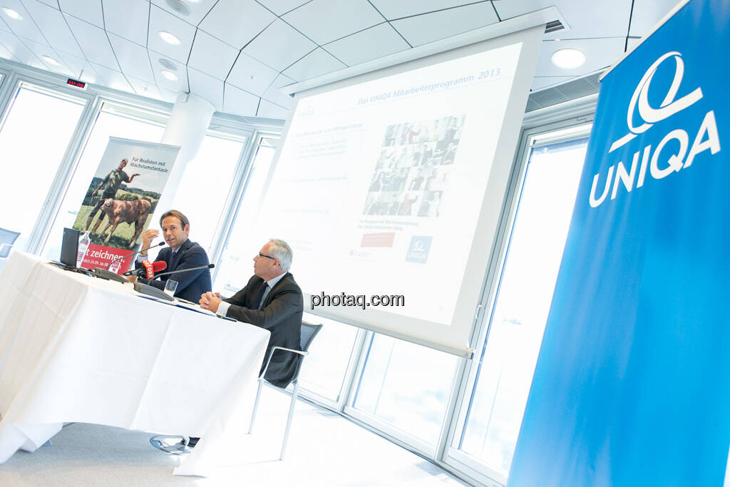 Andreas Brandstetter, CEO UNIQA Insurance Group AG, Hannes Bogner, CFO UNIQA Insurance Group AG 
 , © finanzmarktfoto.at/Martina Draper (24.09.2013) 