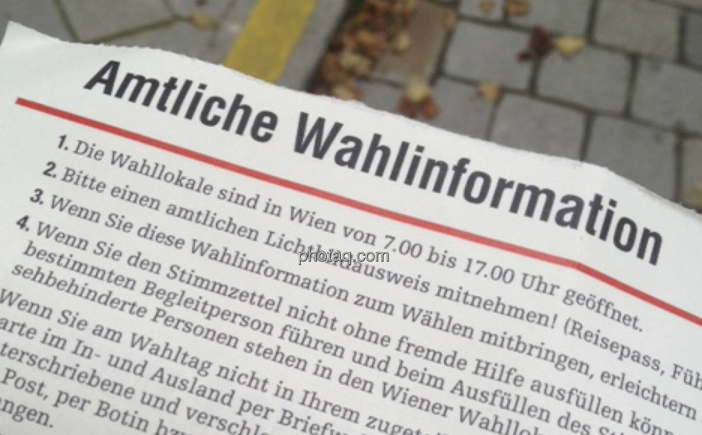 Amtliche Wahlinformation