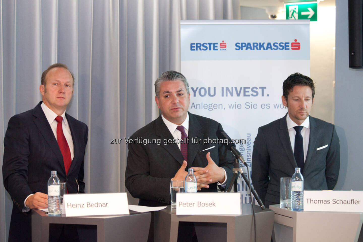 Heinz Bednar (Erste-Sparinvest) Vorstandsvorsitzender, Peter Bosek (Erste Bank Österreich Vorstand), Thomas Schaufler (Erste Asset Management Vorstand)