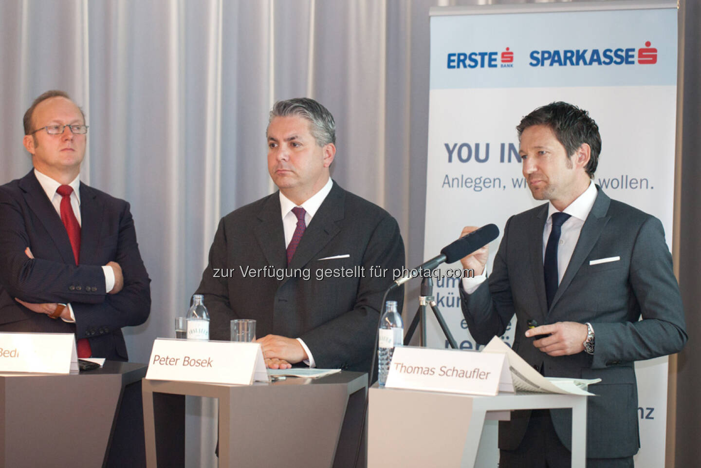 Heinz Bednar (Erste-Sparinvest) Vorstandsvorsitzender, Peter Bosek (Erste Bank Österreich Vorstand), Thomas Schaufler (Erste Asset Management Vorstand)