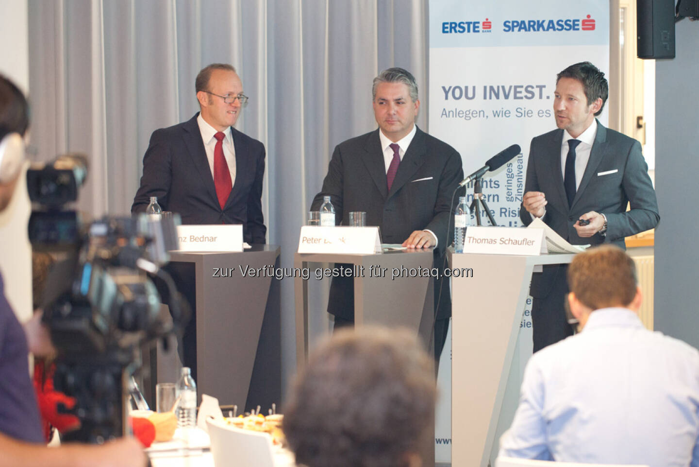 Heinz Bednar (Erste-Sparinvest) Vorstandsvorsitzender, Peter Bosek (Erste Bank Österreich Vorstand), Thomas Schaufler (Erste Asset Management Vorstand)