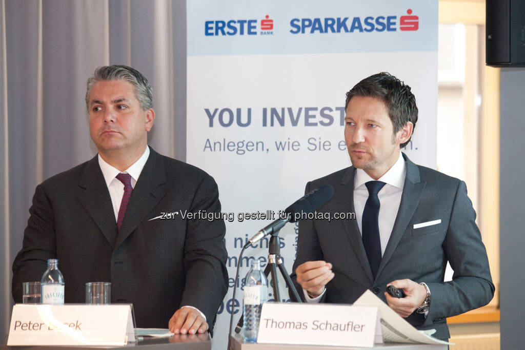 Peter Bosek (Erste Bank Österreich Vorstand), Thomas Schaufler (Erste Asset Management Vorstand), © Michaela Mejta / finanzmarktfoto.at (30.09.2013) 