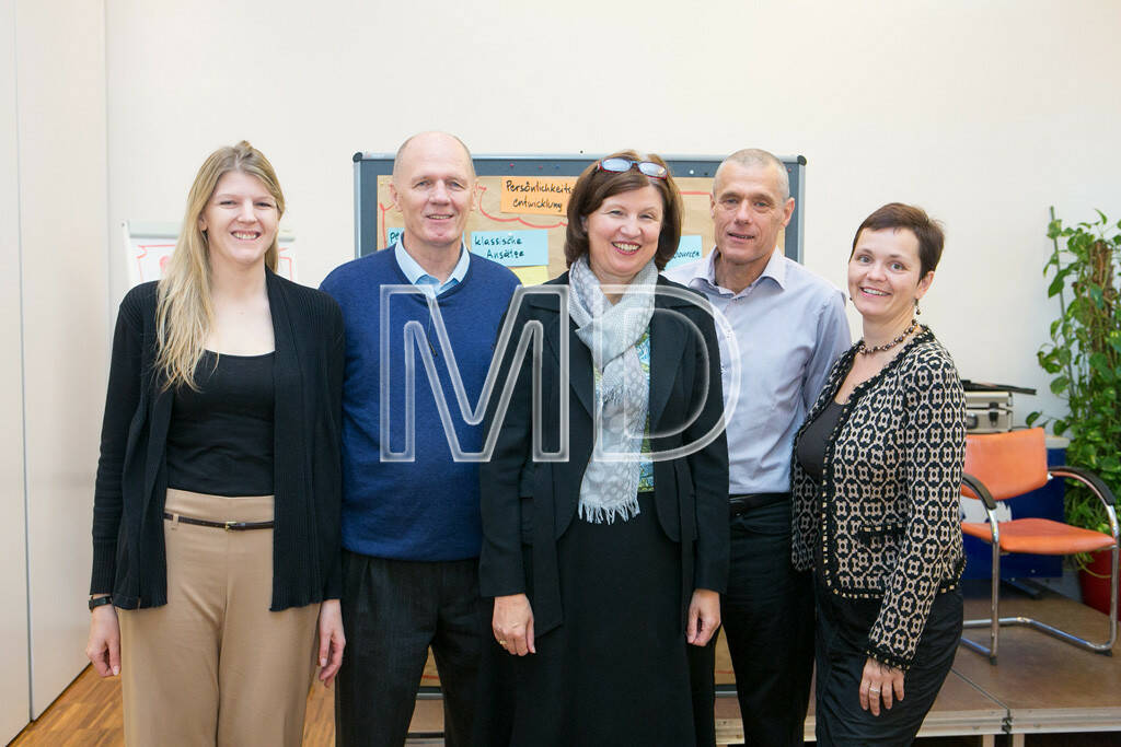 Julia Pichler (Coach),  Otmar Pichler (Berater, Trainer, Coach), Elisabeth Vogl-Pillhofer (GF ARS Akademie für Recht, Steuern und Wirtschaft), Gerhard Lang (Psychotherapeut, Coach), Cornelia Dankl (Bonus Vorsorgekasse AG und Obfrau HR Circle), © Martina Draper (07.10.2013) 