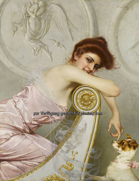 Vittorio Matteo Corcos (1859 - 1933) Junge Dame mit Hündchen, ca. 1895, Öl/Leinwand, 108 x 85 cm 
Schätzwert € 100.000 - 150.000 
Auktion 16. Oktober 2013 , © Dorotheum (10.10.2013) 