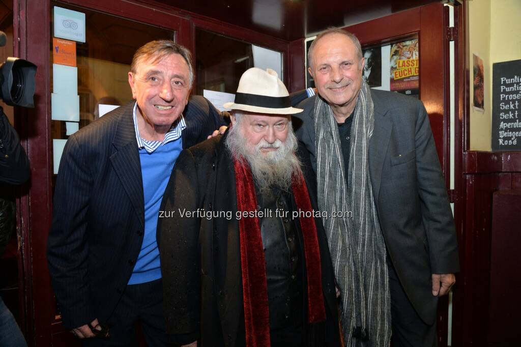 Stefan Sares (Oswald & Kalb), Hermann Nitsch, Christian Ludwig Attersee, © leisure.at/Christian Jobst (11.10.2013) 