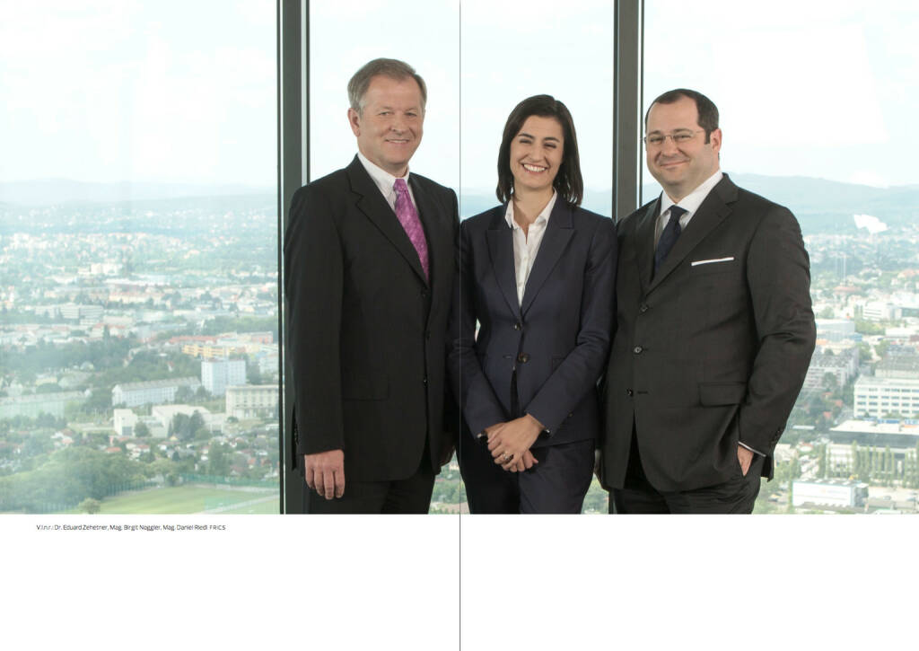 V.l.n.r.: Eduard Zehetner, Birgit Noggler, Daniel Riedl, © Immofinanz (18.10.2013) 