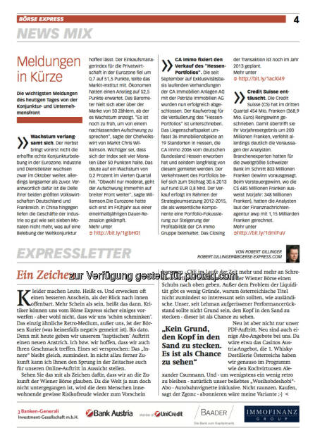 Börse Express-PDF neu: News Mix, © BE (24.10.2013) 