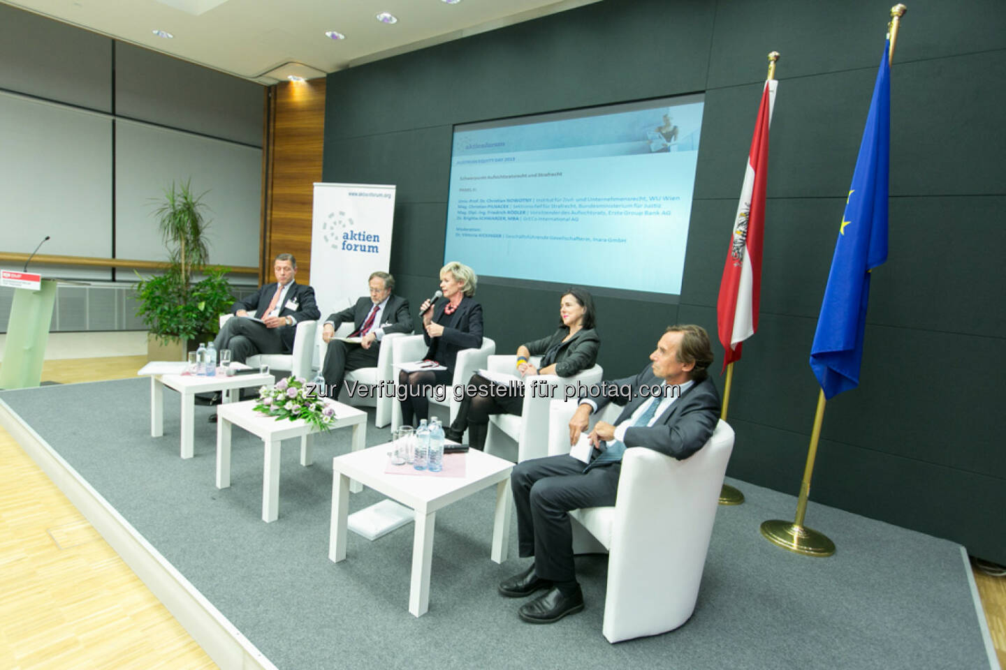 Christian Pilnacek, Sektionschef für Strafrecht, BM für Justiz, Friedrich Rödler, Vorsitzender des AR, Erste Group Bank AG, Viktoria Kickinger, Geschäftsführende Gesellschafterin, Inara, GmbH, Brigitta Schwarzer, GrECo International AG, Christian Nowotny, Institut für Zivil- und Unternehmensrecht, WU Wien