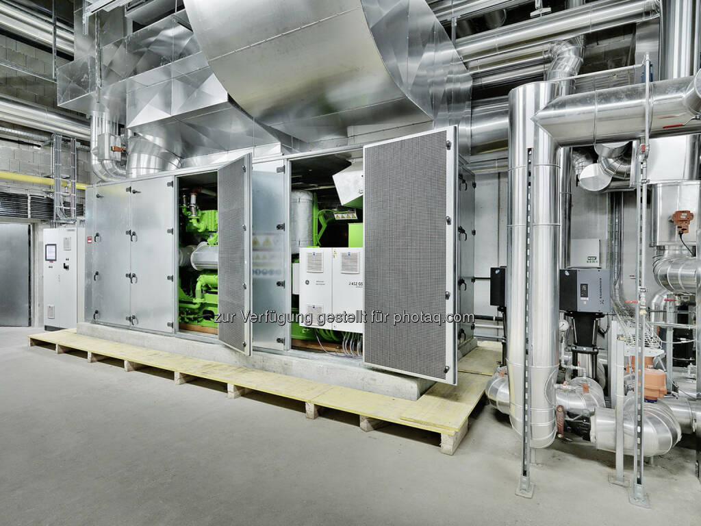 Mpreis setzt auf Gasmotorentechnologie von GE Jenbacher, Neues Blockheizkraftwerk versorgt Zentrale der Supermarktkette mit Strom und Wärme (Bild: GE Jenbacher) (07.11.2013) 