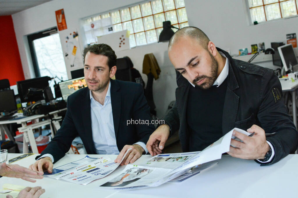 Lucanus Polagnoli (whatchado), Ali Mahlodji (whatchado), © finanzmarktfoto.at/Martina Draper (08.11.2013) 