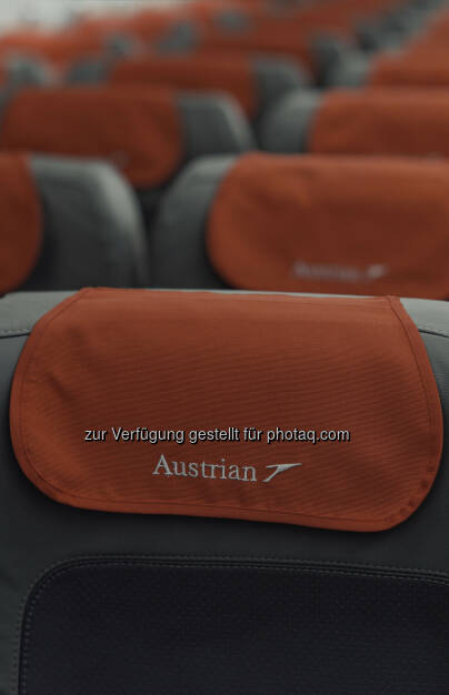 Alle Flugzeuge der Austrian Kurzstreckenflotte mit neuer Innenausstattung und neuem Design, 3.119 Sitze mit neuen Lederbezügen in vornehmem Grau mit roten Akzenten ausgestattet (Bild: Austrian Airlines Group) (11.11.2013) 