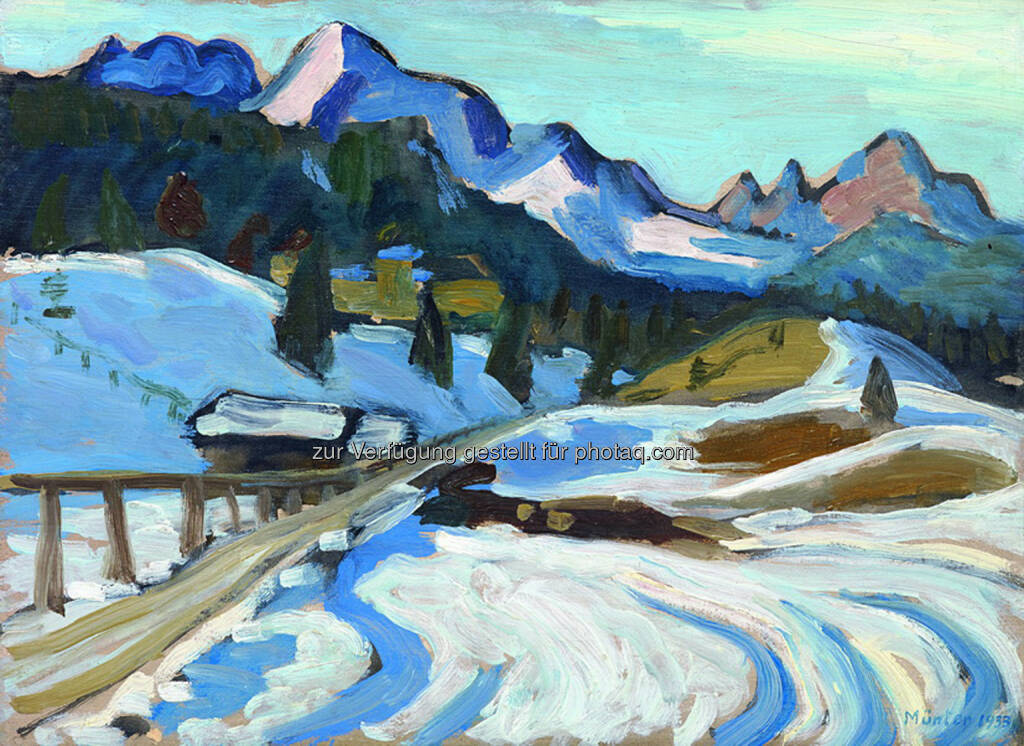 Gabriele Münter (1877 - 1962) Winter in Elmau, 1933, Öl/Sperrholz, 33 x 45 cm 
Schätzwert € 260.000 - 300.000 
Auktion 28. November 2013 , © Dorotheum (12.11.2013) 