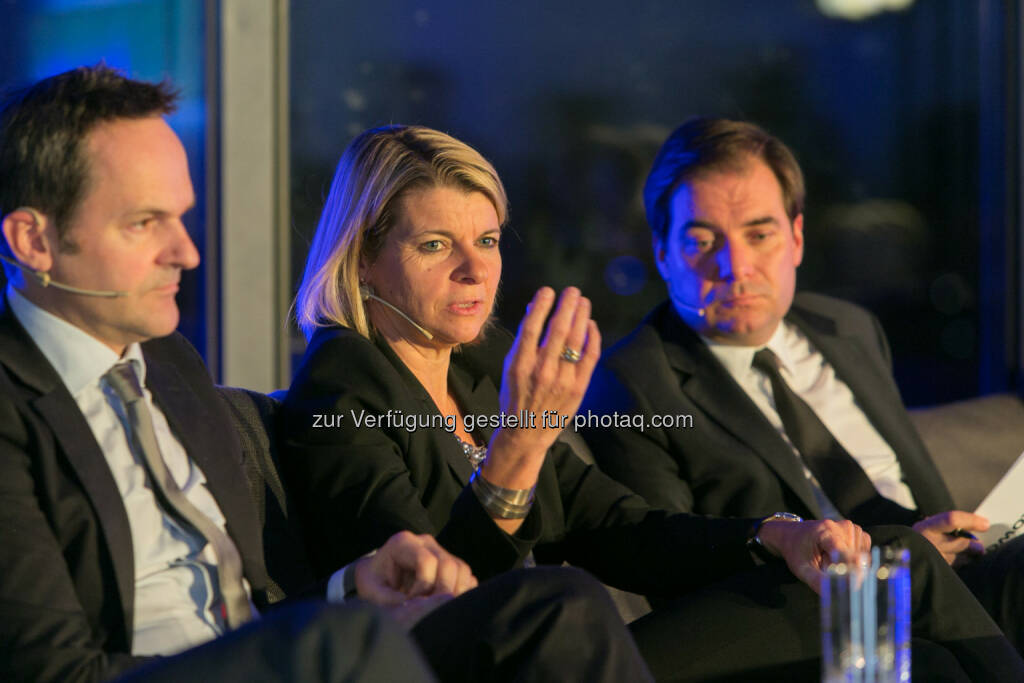 Franz Schellhorn, Leiter des neuen Thinktanks Agenda Austria, Barbara Potisk-Eibensteiner, CFO RHI AG, Rainer Nowak, Chefredakteur „Die Presse“, © Martina Draper für Immofinanz (26.11.2013)