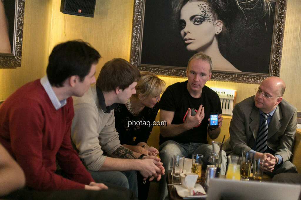 Igor Huic (Donau Invest), Chris Mattura (Investment Banking / Venture Capital), Isabella de Krassny (Donau Invest), Christian Drastil, Erwin Hof (Wiener Börse), © bsn/Martina Draper (12.12.2013) 