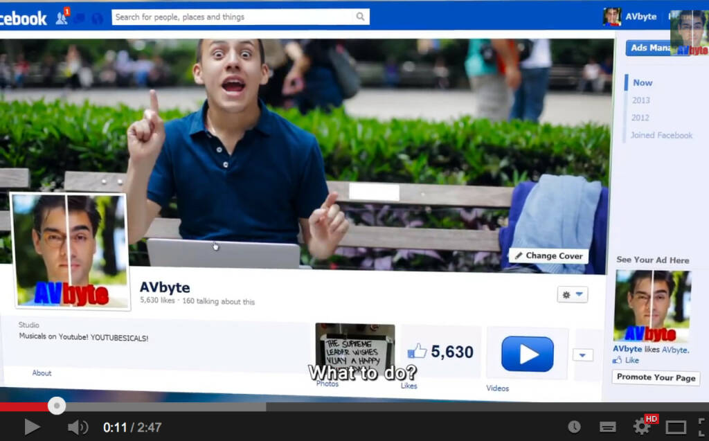 Facebook-Musical , Video https://www.youtube.com/watch?v=Y2JhpNbe2Io, © AVbyte (22.12.2013) 