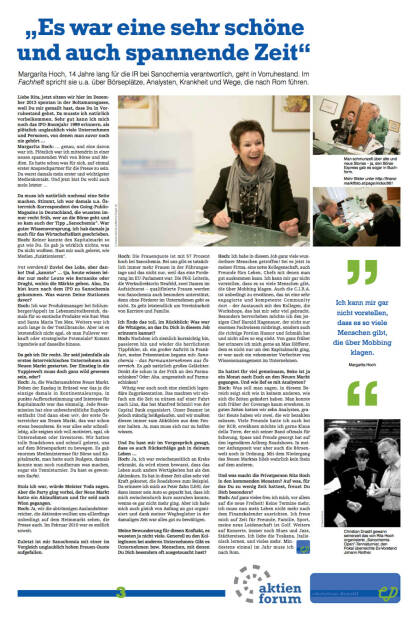 Fachheft 16, Seite 3: Interview mit Margarita Hoch, Sanochemia, Bilder dazu unter http://finanzmarktfoto.at/page/index/861 (23.12.2013) 