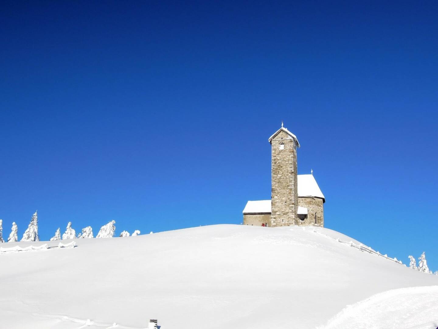 Kirche, Schnee, Vigljoch, Südtirol