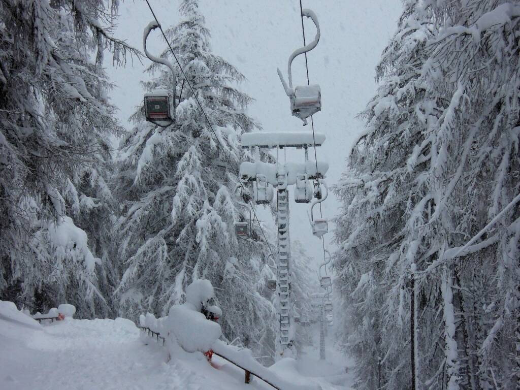 Sessellift, Schnee, Bäume, Vigljoch, Südtirol, © Peter Sitte (29.12.2013) 