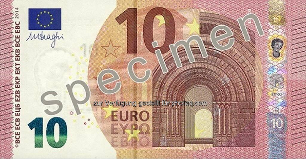 Die neue 10 Euro Note - Vorderseite - (Bild: OeNB) (14.01.2014) 
