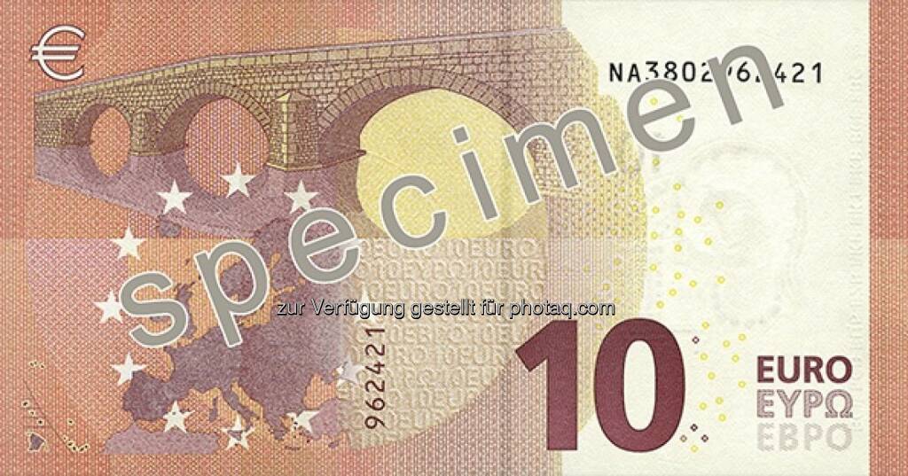 Die neue 10 Euro Note - Rückseite - (Bild: OeNB) (14.01.2014) 