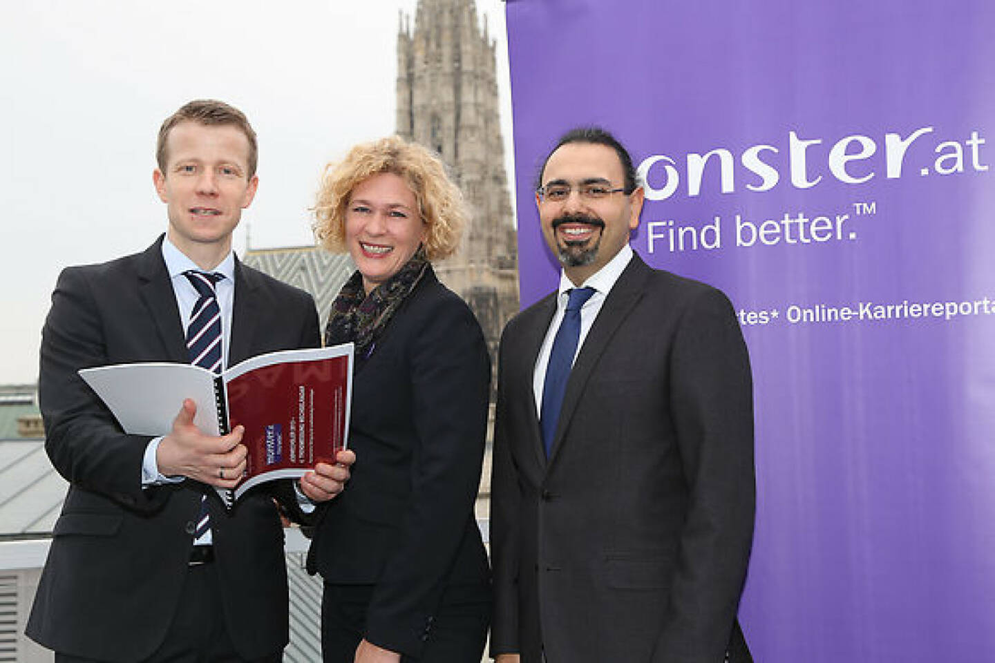 Paul Eiselsberg (Senior Research Director IMAS International), Barbara Riedl-Wiesinger (Monster Worldwide Austria GmbH), Kurosch Yazdi (Landesnervenklinik Wagner-Jauregg, Linz) Credit: Reichl und Partner PR GmbH/APA-Fotoservice/Schedl