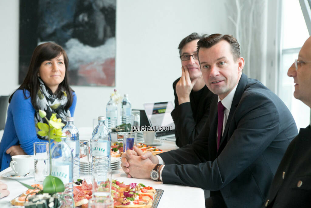 Stephanie Bauer (voestalpine), Josef Chladek, Gerhard Kürner (voestalpine), Paul Rettenbacher (THI), © finanzmarktfoto.at/Martina Draper (24.01.2014) 