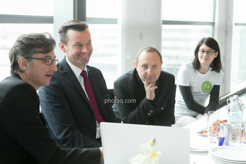 Josef Chladek, Gerhard Kürner (voestalpine), Paul Rettenbacher (THI), Susanne Trhal (Team sisu), © finanzmarktfoto.at/Martina Draper (24.01.2014) 