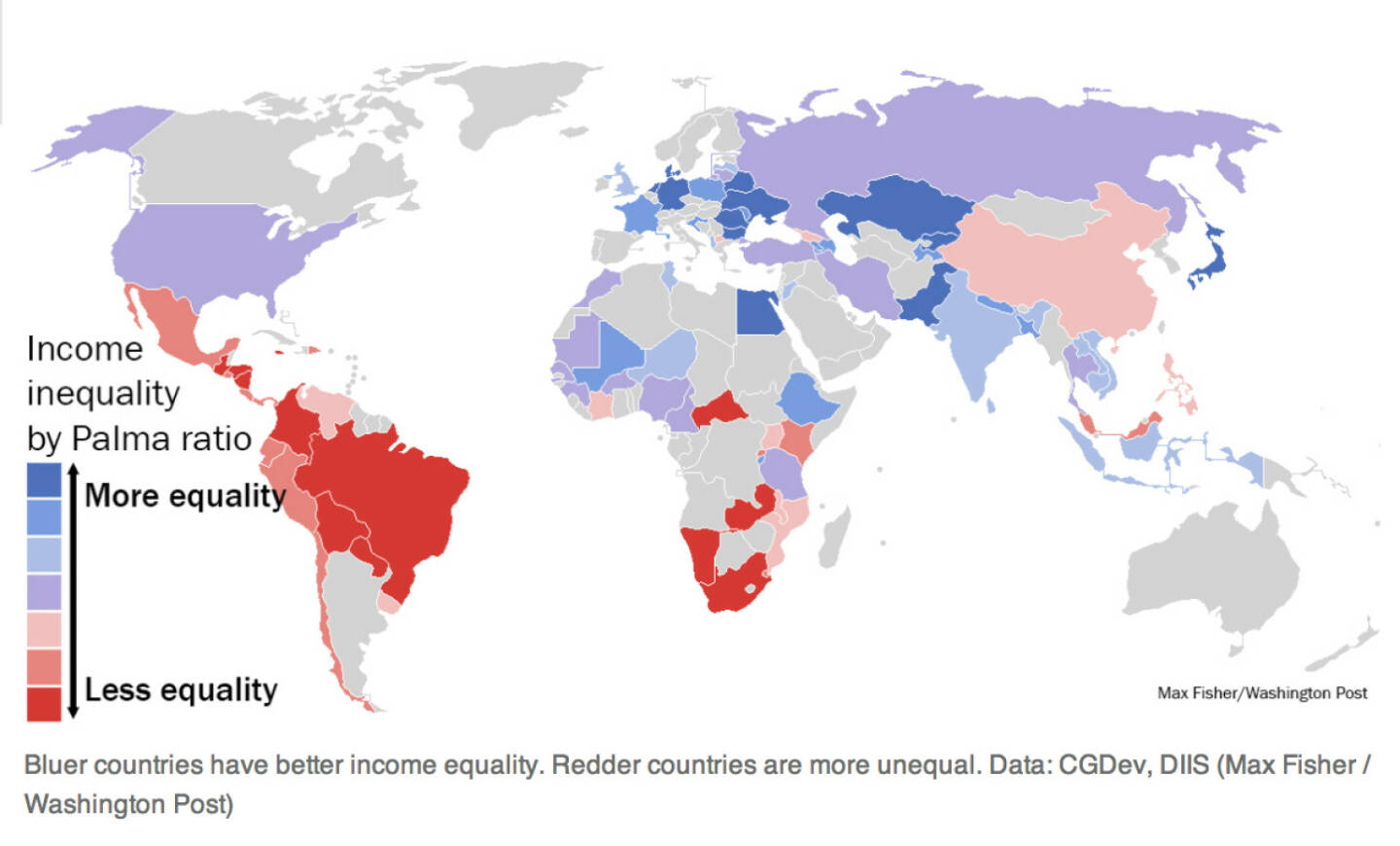 How countries compare on economic inequality