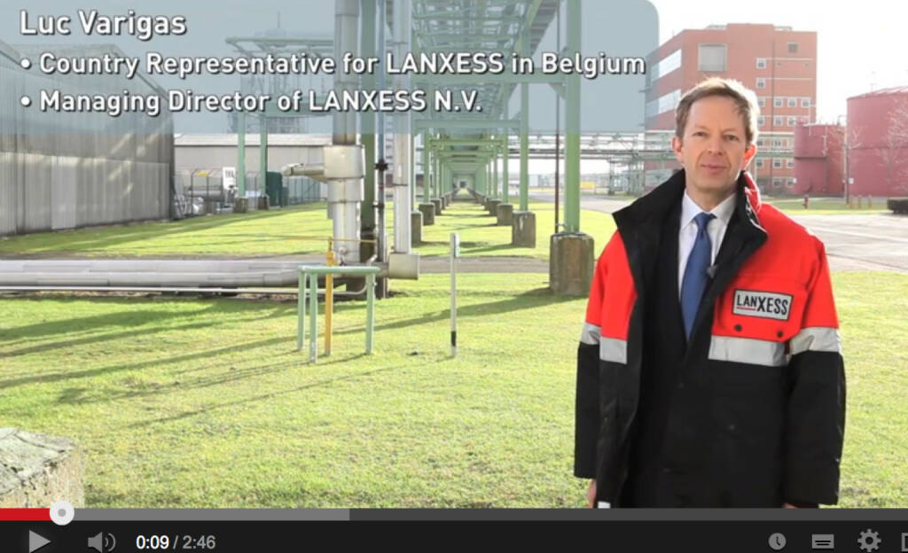 Lanxess mit Soft News aus Belgien, der zweitwichtigtsten Region für das Unternehmen, siehe http://www.youtube.com/watch?v=H7cScXTMqZM
 (26.01.2014) 