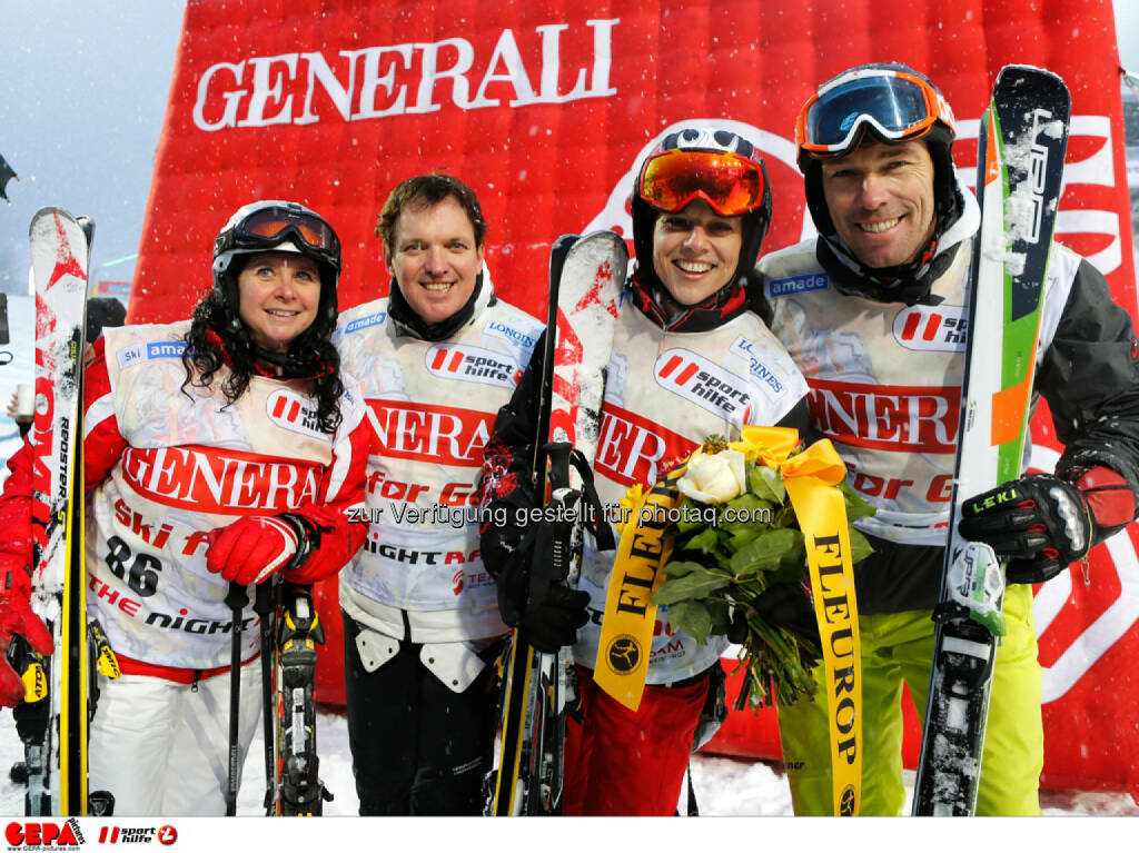 Sporthilfe Charity Race. Bild zeigt Daniela Christandl, Harald Christandl, Vera Russwurm und Herbert Albrecht.
Foto: GEPA pictures/ Wolfgang Grebien, © GEPA/Sporthilfe (27.01.2014) 