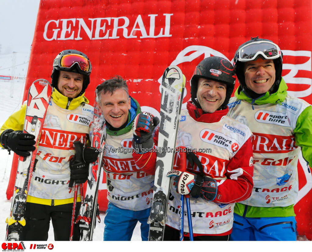 Sporthilfe Charity Race. Bild zeigt Christian Fellner, Martin Klade, Andy Lee Lang und Peter Stark (Team Fleurop III). Foto: GEPA pictures/ Wolfgang Grebien, © GEPA/Sporthilfe (27.01.2014) 