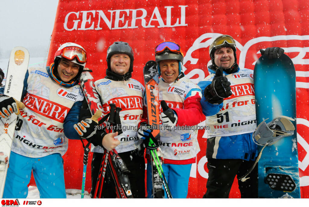 Sporthilfe Charity Race. Bild zeigt Christian Kohl, Alexander Lerch, Hans Enn und Walter Burian (Team Samsung).
Foto: GEPA pictures/ Wolfgang Grebien, © GEPA/Sporthilfe (27.01.2014) 