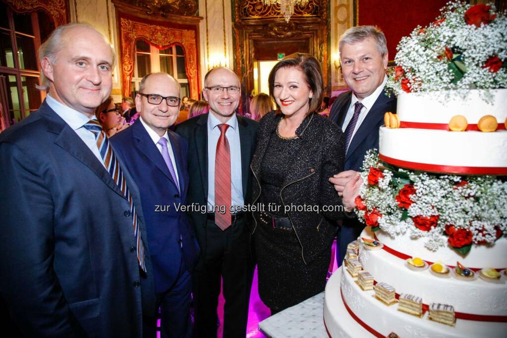 Martin Sturzlbaum, CEO Europäische Reiseversicherung, Harald Nograsek, Generaldirektor Verkehrsbüro Group, Christoph Heissenberger, CEO Austria Allianz Global Assistance, Gabriele Hurt, U.S. Mission, Alfred Flammer, Geschäftsführer Palais Events GmbH, © © Palais Events (29.01.2014) 