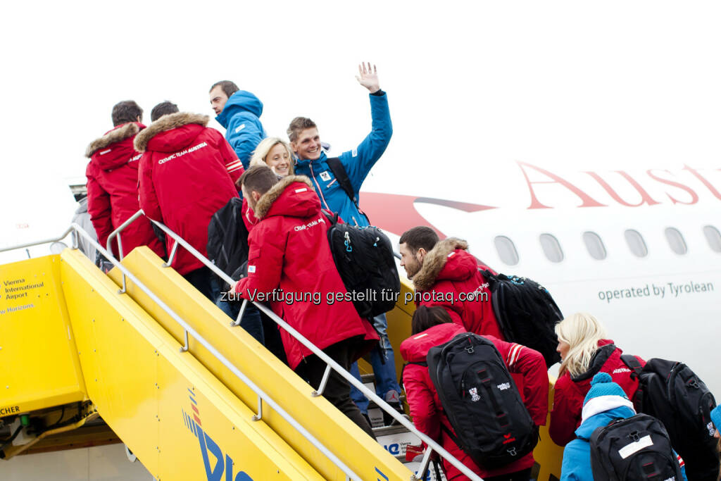 Michaela Kirchgasser, Thomas Morgenstern, © Austrian Airlines Group/Pauty (04.02.2014) 