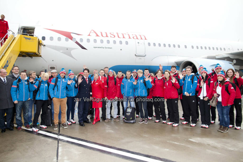 Olympiateam, Austrian Airlines Abflug Sotschi 2014, © Austrian Airlines Group/Pauty (04.02.2014) 