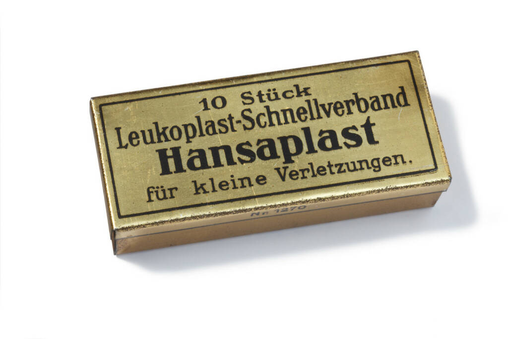 Hansaplast Verpackung 1922, Beiersdorf, © Beiersdorf AG (Homepage) (06.02.2014) 