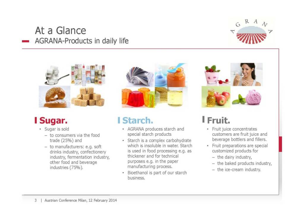 Agrana at a glance, © Agrana (13.02.2014) 