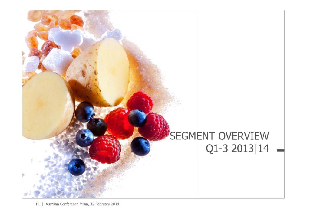Segment Overview, © Agrana (13.02.2014) 