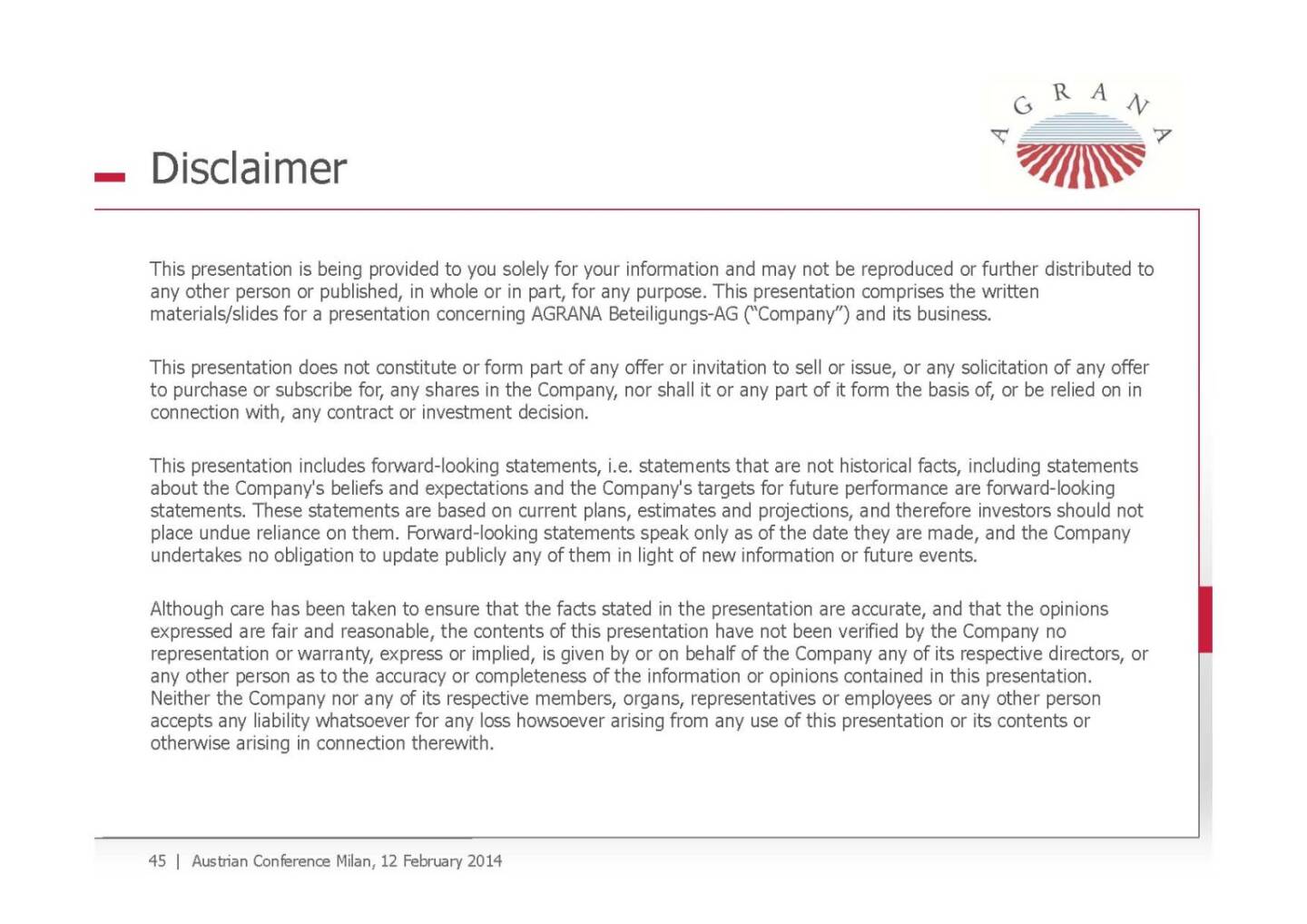 Disclaimer