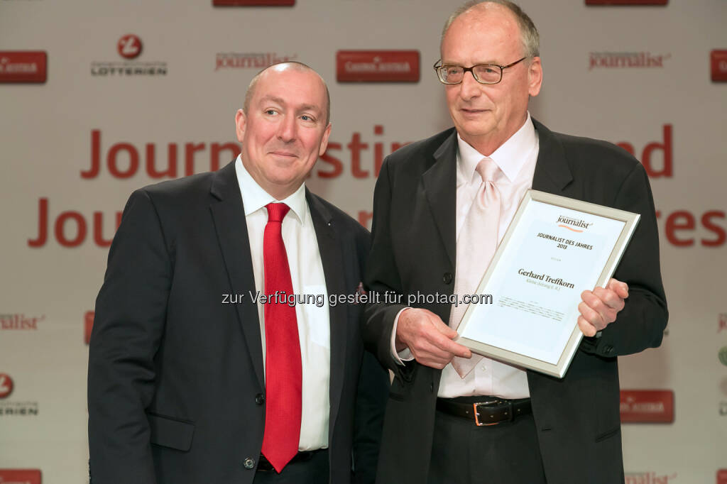 Georg Taitl (“Der Österreichische Journalist”), Gerhard Treffkorn (Kleine Zeitung (i.R.)), © Der österreichische Journalist/APA-Fotoservice/Schedl (13.02.2014) 