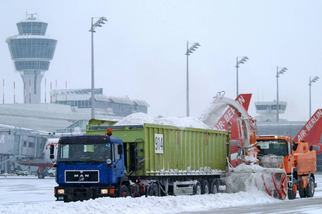Flughafen Muenchen, Winter, Schnee, Lufthansa AG, (C) Kerstin Roßkopp   , © Lufthansa AG (Homepage) (17.02.2014) 