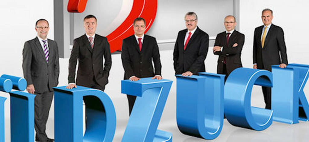 Vorstände der Südzucker AG: Thomas Kirchberg, Thomas Kirchberg, Wolfgang Heer
(Vorstandsvorsitzender), Markwart Kunz (in Ruhestand), Lutz Guderjahn, Johann Marihart (Vorsitzender des Vorstands der Agrana Beteiligungs-AG), © Südzucker AG (Homepage) (25.02.2014) 