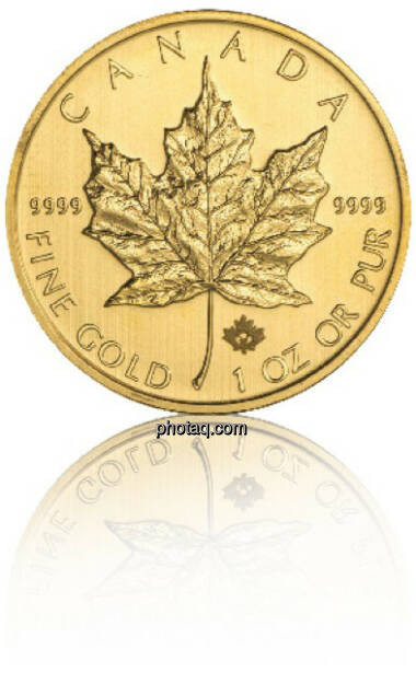 Maple Leaf 1/1 Hersteller: Royal Canadian Mint Herkunftsland: Kanada Durchmesser: 30,00 mm Dicke: 2,87 mm Feingewicht: 31,103 Bruttogewicht: 31,103 Feinheit: 999,9 Erstprägung: 1979, © philoro für ein Fachheft (26.02.2014) 