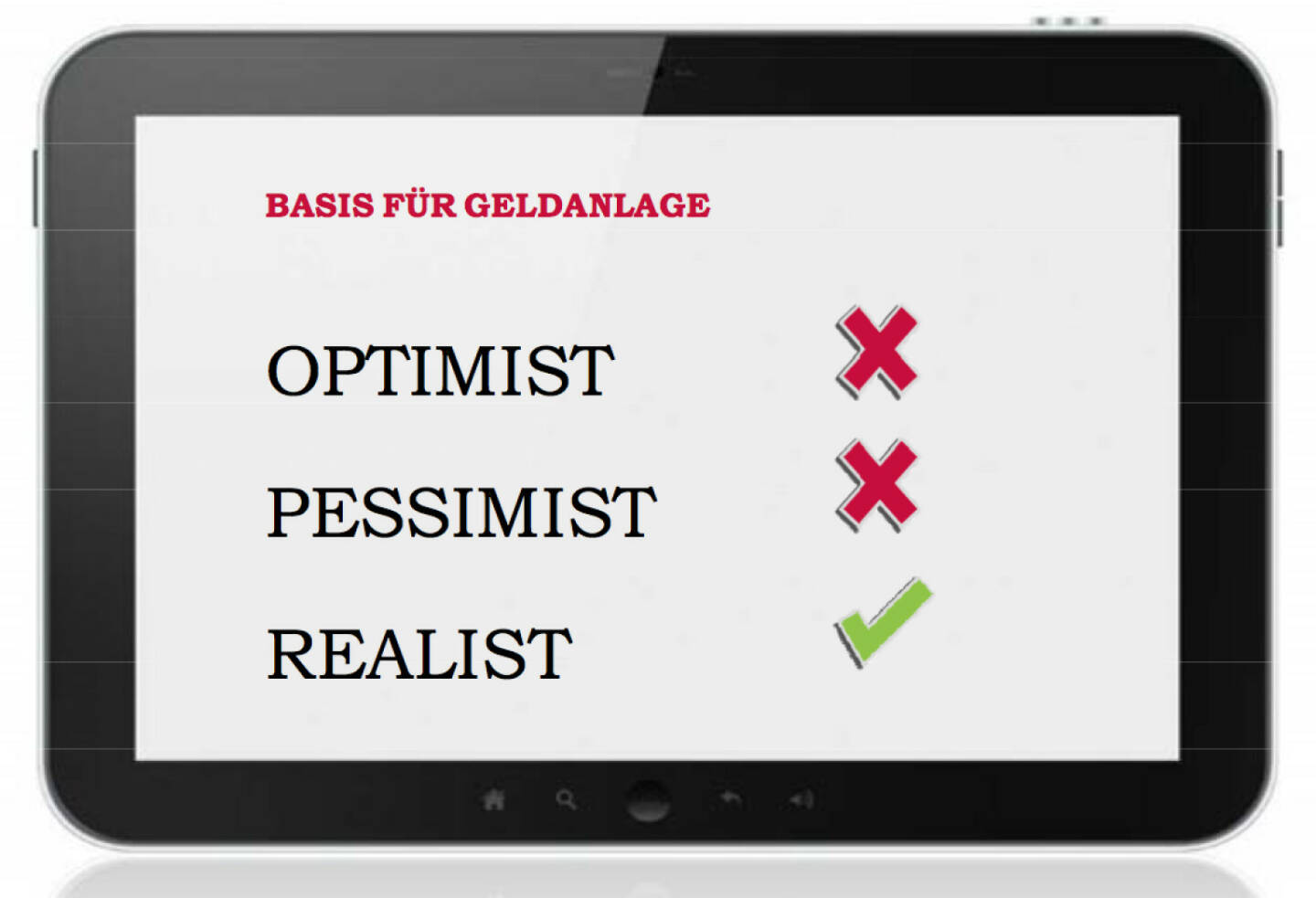 Optimist, Pessimist, Realist (c) 3Banken Generali KAG