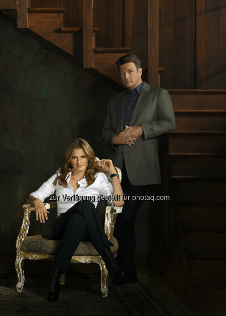 Castle: Richard Castle (Nathan Fillion) und Kate Beckett (Stana Katic), (c) 2013 American Broadcasting Companies, © Puls 4 (12.03.2014) 