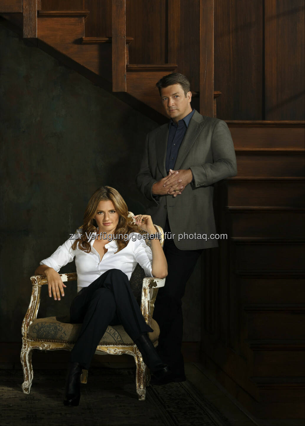 Castle: Richard Castle (Nathan Fillion) und Kate Beckett (Stana Katic), (c) 2013 American Broadcasting Companies