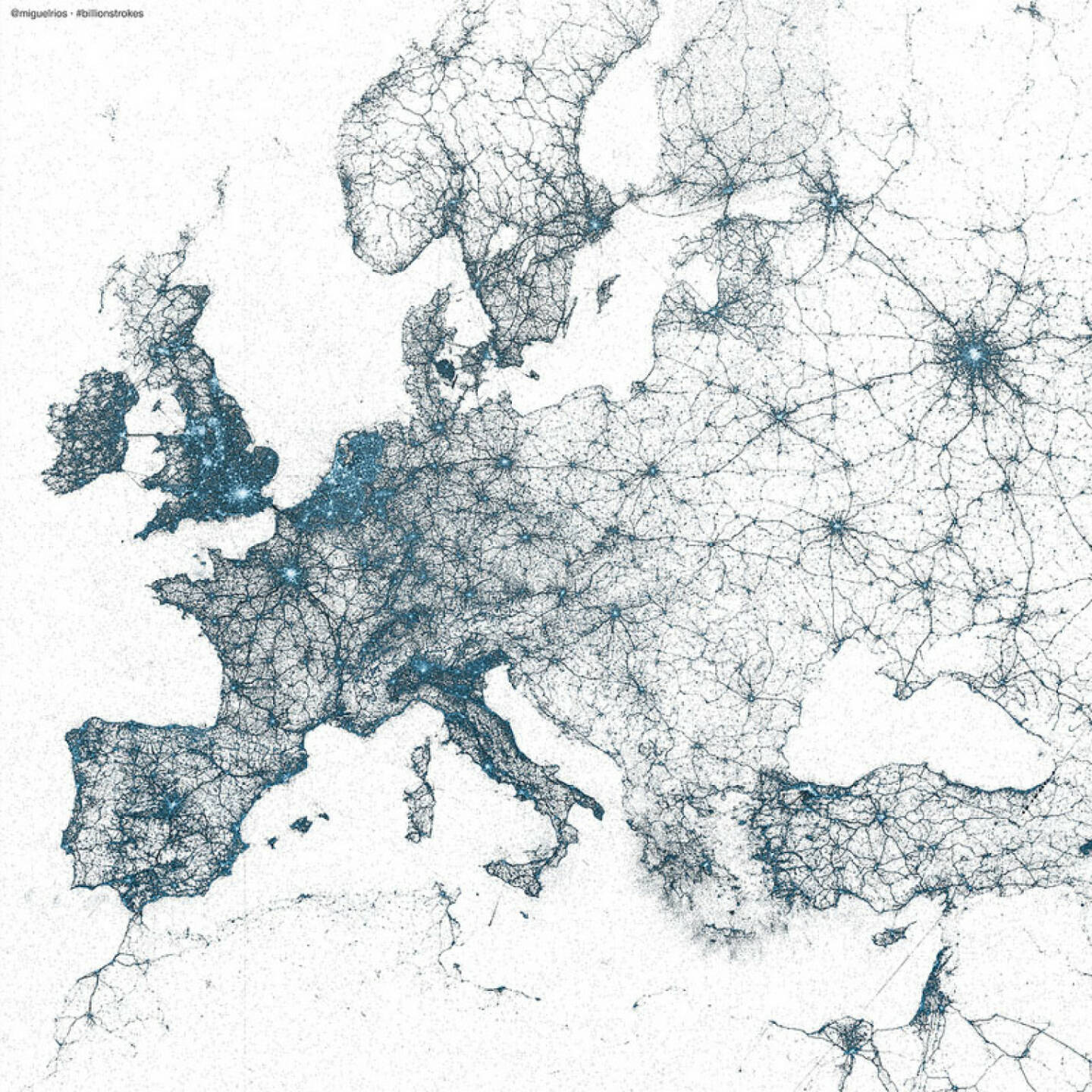 The geography of Tweets: This image uses all of the geo-tagged Tweets since 2009, Twitter