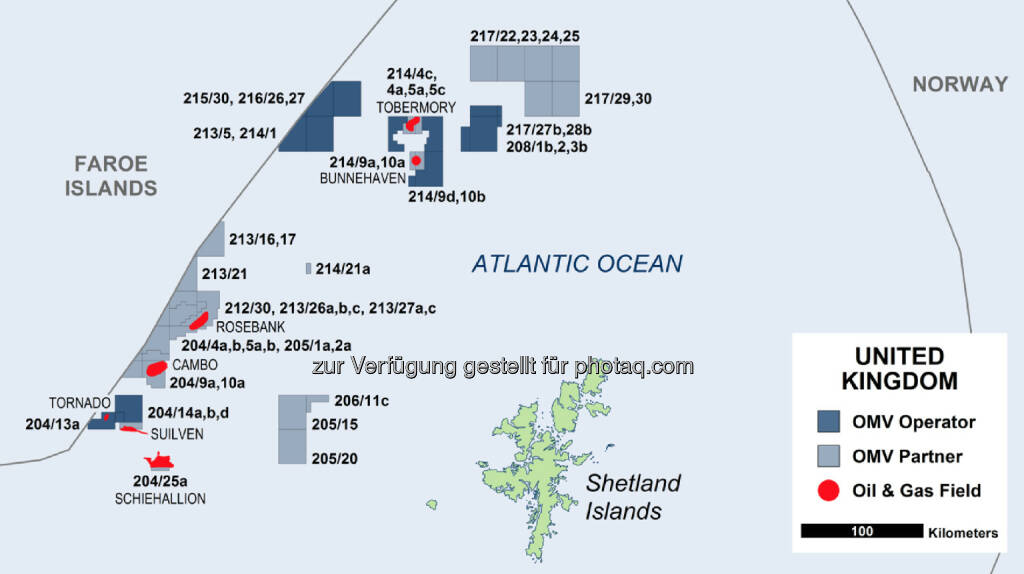 OMV baut die Position in ihrem Kerngebiet in Großbritannien aus. Mit Hess wurde eine Vereinbarung über den Erwerb von vier Lizenzen im Gebiet westlich der Shetlandinseln (WoS), Großbritannien, abgeschlossen. Diese umfasst sowohl das Feld Cambo als auch das Blackrock Explorationsgebiet (c) OMV (19.03.2014) 