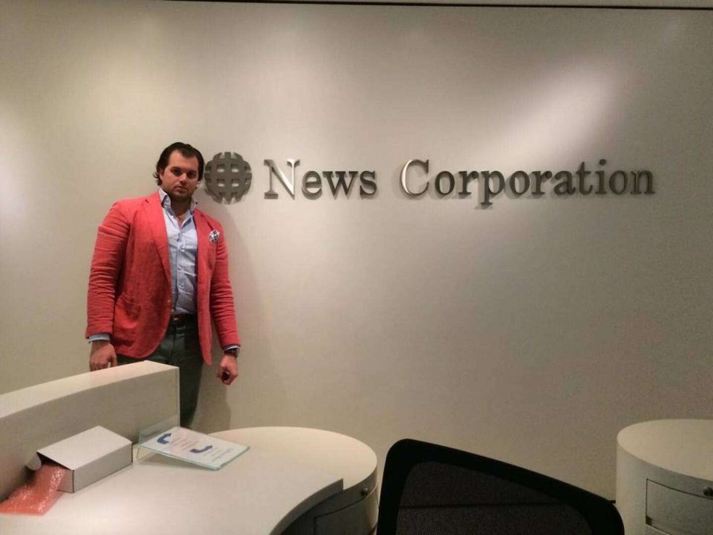 Tailored Apps-Mitgründer Lorenz Edtmayer bei der News Corporation in NYC. Thank you Rupert for having us